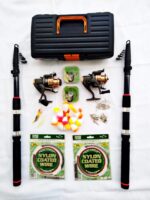 Kit Pesca 2 Varas Telescópica cm 2 Molinetes 3 Rol + Vários acessórios