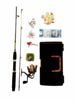 Kit Pesca 1 Vara X-Power 2 pts+1 Molinete X-Power 2000 3 Rol + Cabo Aço +Vários acessórios